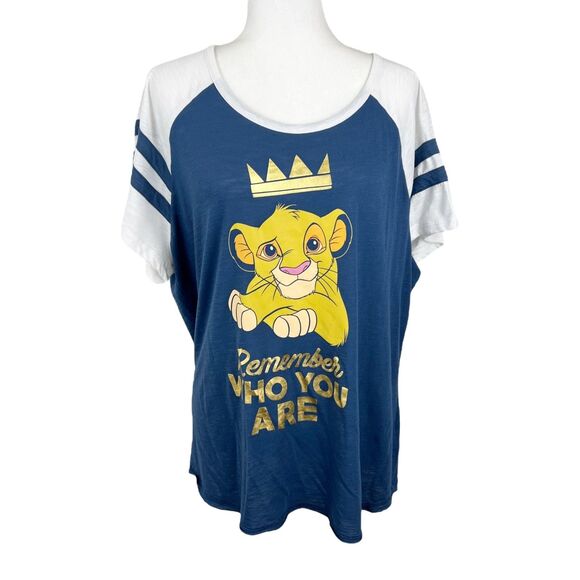 Disney The Lion King Simba Shirt Women 3X 22W-24W Short Sleeve Raglan Tee - Picture 1 of 14